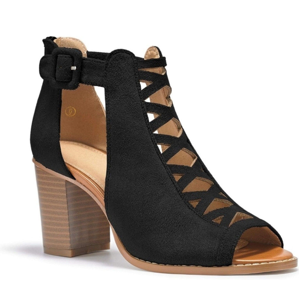 Liyuandian Womens Platform Open Toe Ankle Strap Zipper Back High Heel Sandals